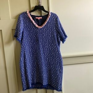 Navy and cream boutique sheath dress